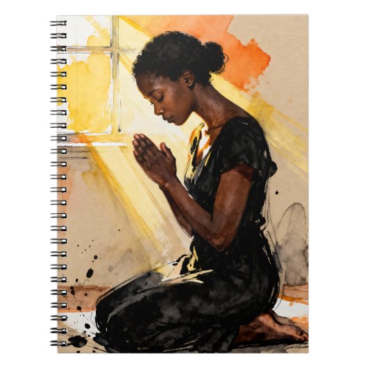 Black Woman Praying | Impasto Abstract Art Notizblock (Vorderseite)