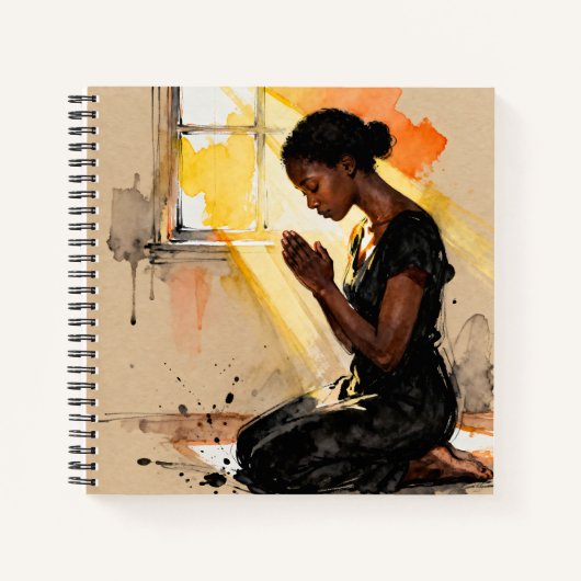Black Woman Praying | Impasto Abstract Art Notizblock (Vorderseite)