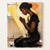 Black Woman Praying | Impasto Abstract Art Planer (Rückseite)