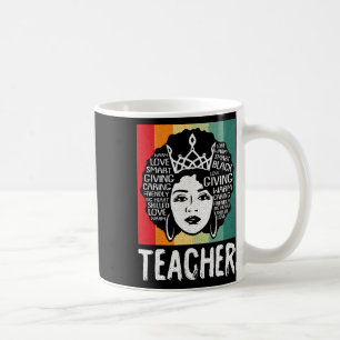 Black Woman Teacher Afro Retro Black History Month Kaffeetasse