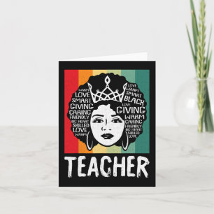 Black Woman Teacher Afro Retro Black History Month Karte