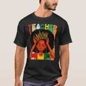 Black Woman Teacher Afro Retro Matching Black Hist T-Shirt (Vorderseite)