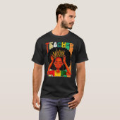Black Woman Teacher Afro Retro Matching Black Hist T-Shirt (Vorne ganz)