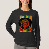 Black Woman Teacher Afro Retro Matching Black Hist T-Shirt (Vorderseite)