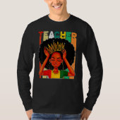 Black Woman Teacher Afro Retro Matching Black Hist T-Shirt (Vorderseite)