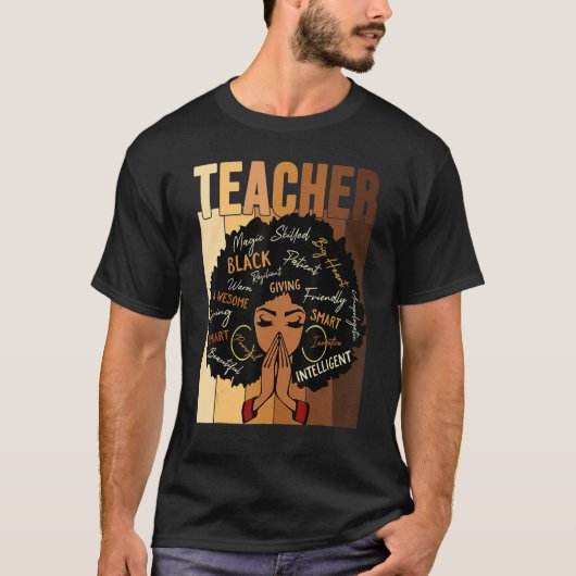 Black Woman Teacher Afro Shirt Black History Month (Vorderseite)