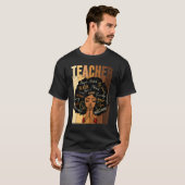 Black Woman Teacher Afro Shirt Black History Month (Vorne ganz)