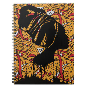 Black Woman Tribal Muster Notebook Notizblock