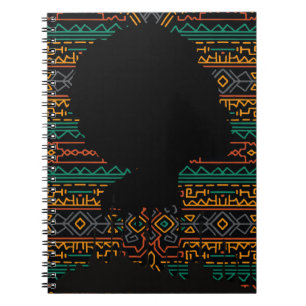 Black Woman Tribal Muster Notebook Notizblock
