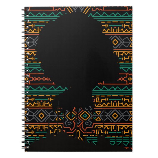 Black Woman Tribal Muster Notebook Notizblock (Vorderseite)