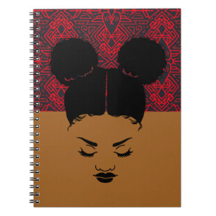 Black Woman Tribal Muster Notebook Notizblock
