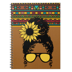Black Woman Tribal Muster Spiral Foto Notebook Notizblock