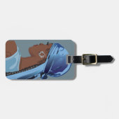 Black woman with durag artwork gepäckanhänger (Vorderseite horizontal)