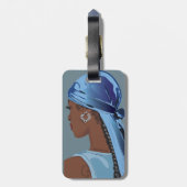 Black woman with durag artwork gepäckanhänger (Rückseite vertikal)