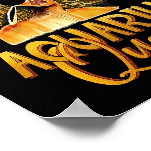 Black Women Afro Hair Art AQUARIUS Königin Februar Poster (Ecke)