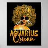 Black Women Afro Hair Art AQUARIUS Königin Februar Poster (Vorne)