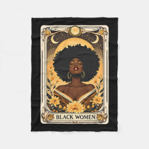 Black Women Afro Hair Black History Tarot Ca Fleecedecke