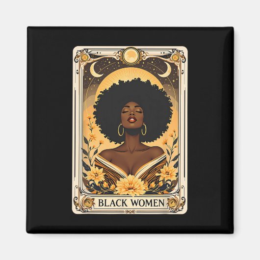 Black Women Afro Hair Black History Tarot Ca Magnet (Vorne)