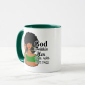 Black Women, Black Queen, Afro, Gott ist in ihr Tasse (Vorderseite Links)