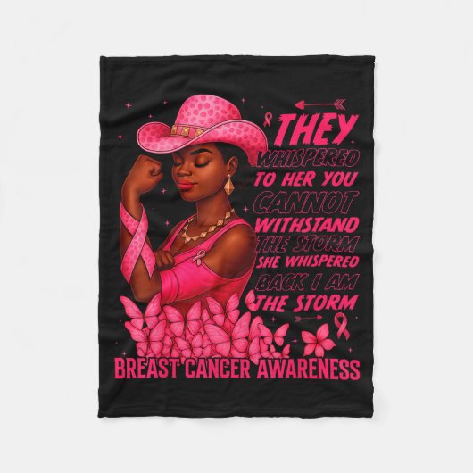Black Women Breast Cancer Survivor Nk Ribbon I'm T Fleecedecke (Vorderseite)