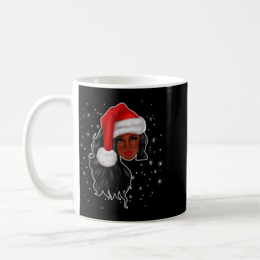 Black Women Christmas Santa Claus Afro American Fu Kaffeetasse (Links)