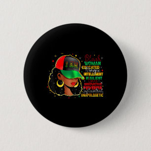 Black Women Educated Magic Intelligent Black Histo Button