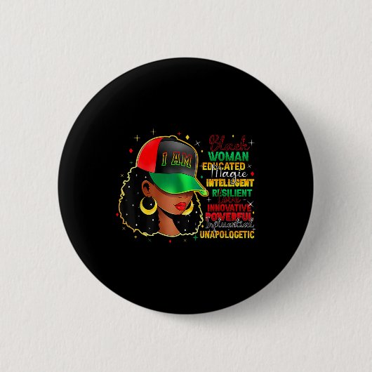 Black Women Educated Magic Intelligent Black Histo Button (Vorderseite)