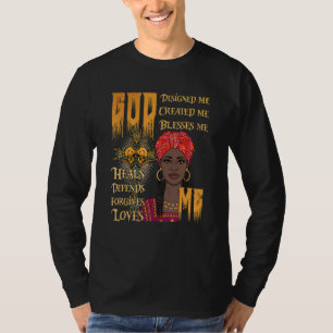 Black Women God segnet mich Christlich Heels verte T-Shirt
