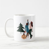 Black Women Illustriert Weihnachtskaffee Tasse (Links)