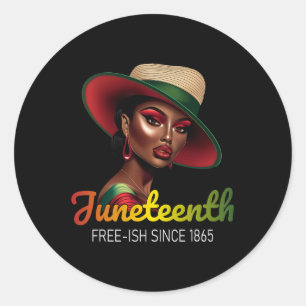 Black Women Juneteenth feiert Black Freedom D Runder Aufkleber