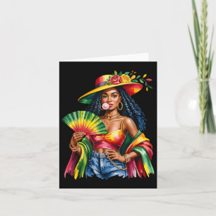 Black Women Melanin Queen Strong Afro African June Karte