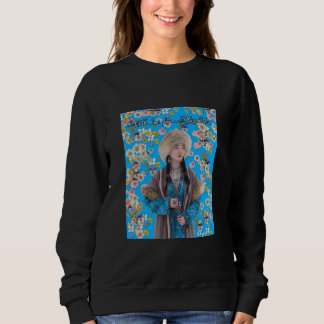 Black Women’s Sweatshirt with Kazakh Girl