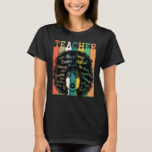 Black Women Teacher Afro Retro Black History Month T-Shirt (Vorderseite)