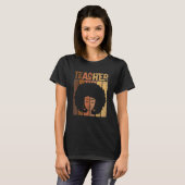 Black Women Teacher Afro Retro Black History Month T-Shirt (Vorne ganz)