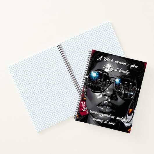Black Women's Quote | City Skyline in Sunglasses Notizblock (Innenseite)
