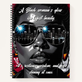 Black Women's Quote | City Skyline in Sunglasses Notizblock