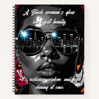 Black Women's Quote | City Skyline in Sunglasses Notizblock