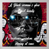 Black Women's Quote | City Skyline in Sunglasses Poster (Vorne)