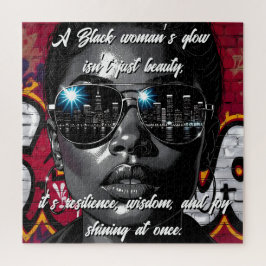 Black Women's Quote | City Skyline in Sunglasses Puzzle