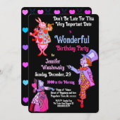 Black Wonderland Wunderbare Blühteneinladung (Vorne/Hinten)