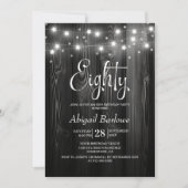 Black Wood 80. Geburtstagsparty Einladung (Vorderseite)