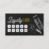 Black Wood Barber Shop Foto Schere Haarbürmer Clip Treuekarte (Rückseite)