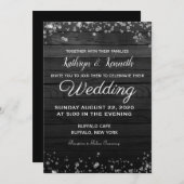 Black Wood Diamonds Hochzeitseinladung Einladung (Vorne/Hinten)