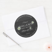 Black Wood Grain Product Packaging Labels Daisies Runder Aufkleber (Umschlag)