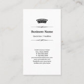 Black Wood Grain Royal Crown Doppelseitig Visitenkarte (Rückseite)