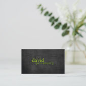 Black Wood Green Typografy Business Card Visitenkarte (Stehend Vorderseite)