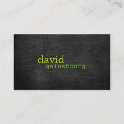 Black Wood Green Typografy Business Card Visitenkarte (Vorderseite)