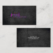 Black Wood Lila Typografy Business Card Visitenkarte (Vorne/Hinten)