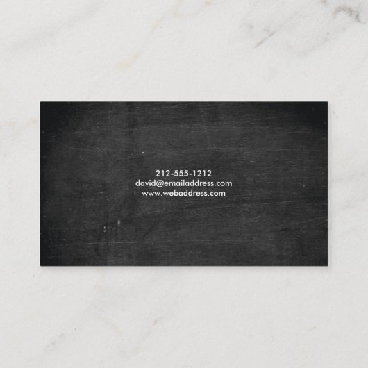 Black Wood Lila Typografy Business Card Visitenkarte (Rückseite)