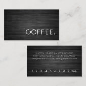 Black Wood Loyalty Coffee Business Card Visitenkarte (Vorne/Hinten)